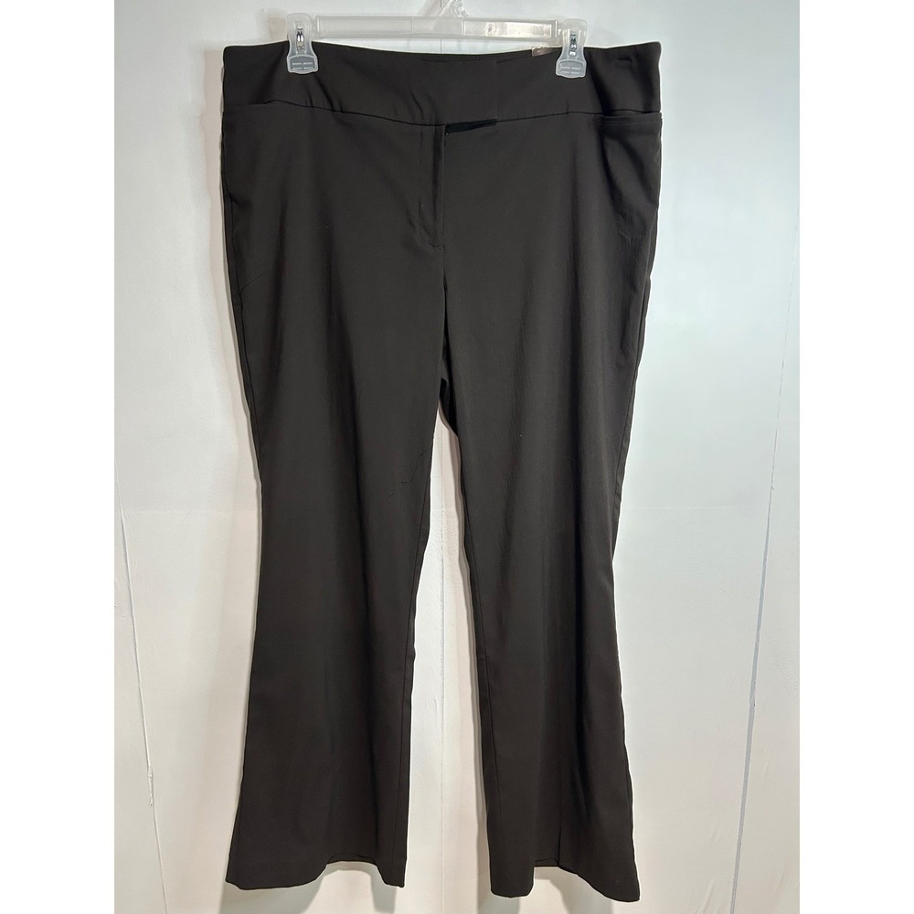 Lane Bryant Lafayette Pant Women 22 Brown Flared Leg Stretch Career New